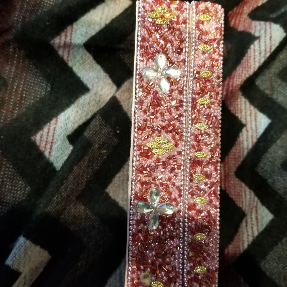 Decorative Pink Beaded Jewelry Box